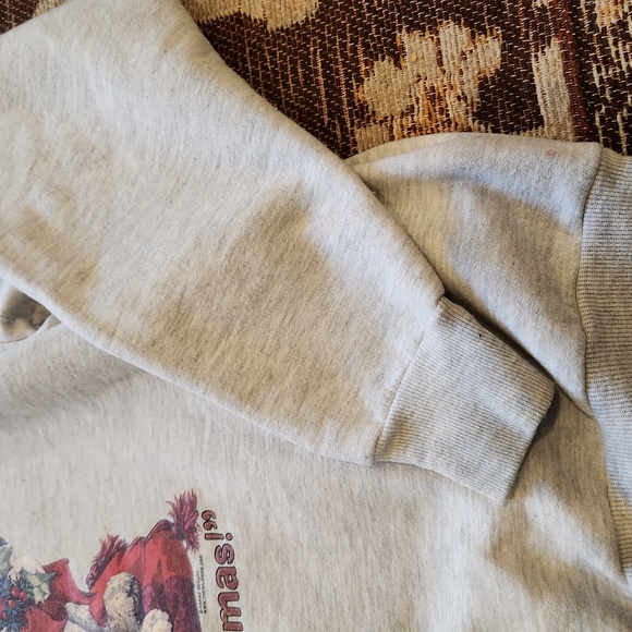 Vintage I Love Christmas with Dog Sweatshirt Size L - Picture 3 of 13